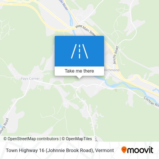 Town Highway 16 (Johnnie Brook Road) map