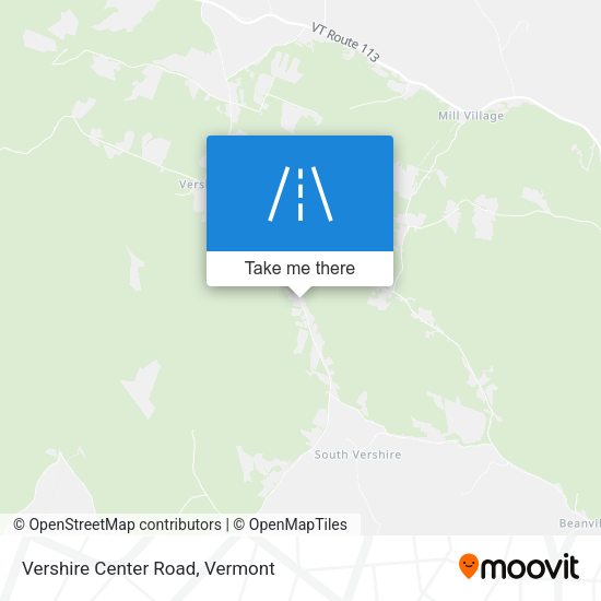 Vershire Center Road map