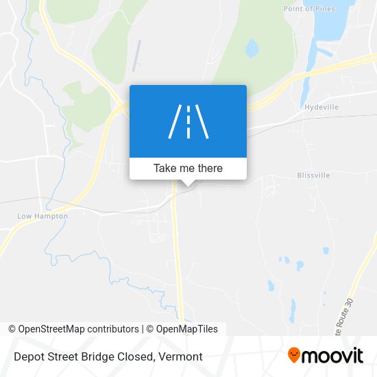 Depot Street Bridge Closed map