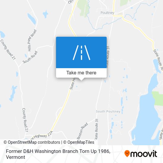 Former D&H Washington Branch Torn Up 1986 map