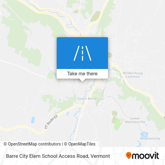 Barre City Elem School Access Road map