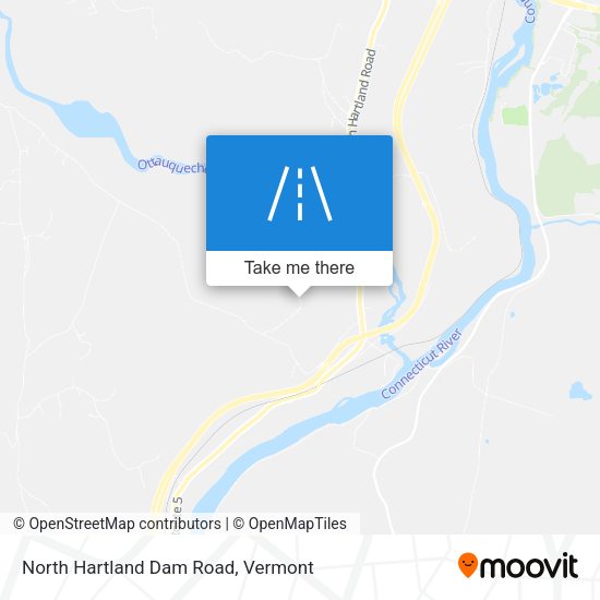 North Hartland Dam Road map