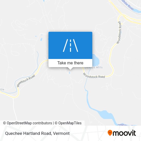 Quechee Hartland Road map