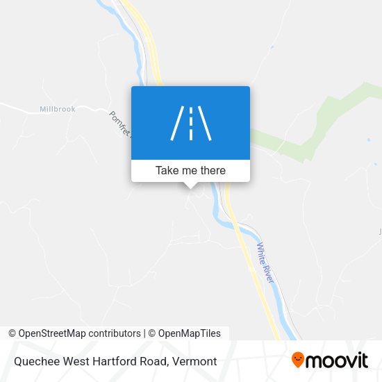 Quechee West Hartford Road map