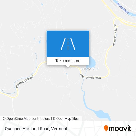 Quechee-Hartland Road map