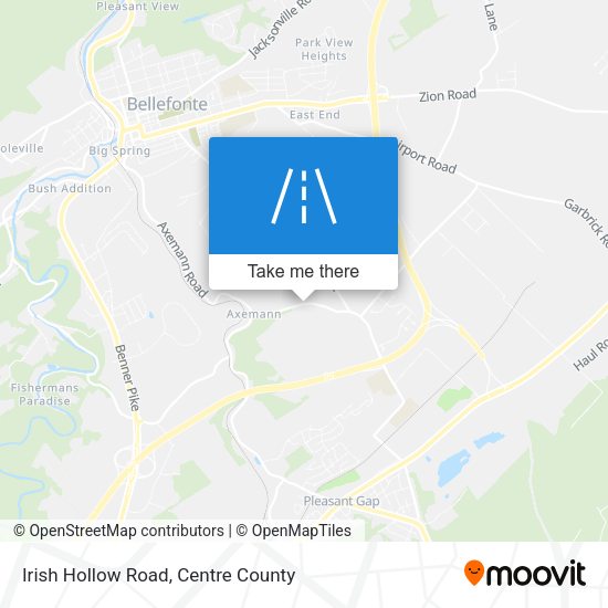 Irish Hollow Road map