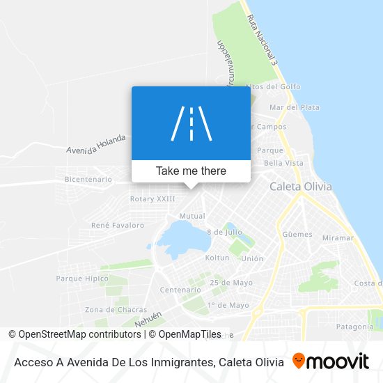 Acceso A Avenida De Los Inmigrantes map