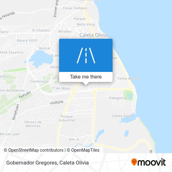Gobernador Gregores map