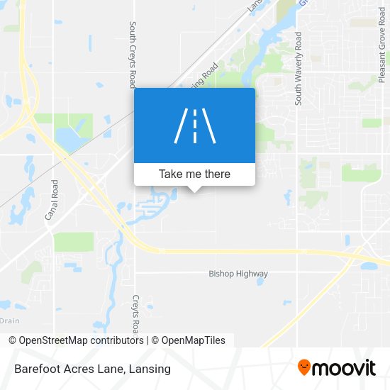 Barefoot Acres Lane map