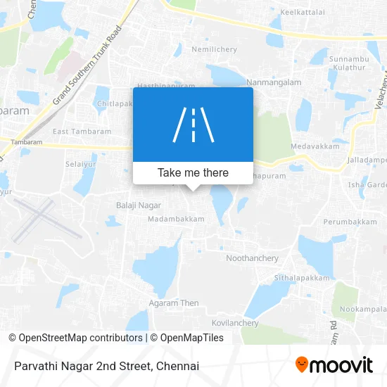Parvathi Nagar 2nd Street map