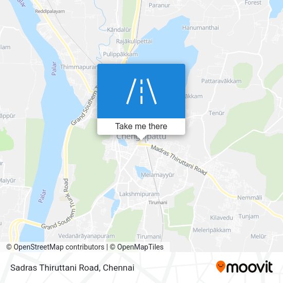 Sadras Thiruttani Road map