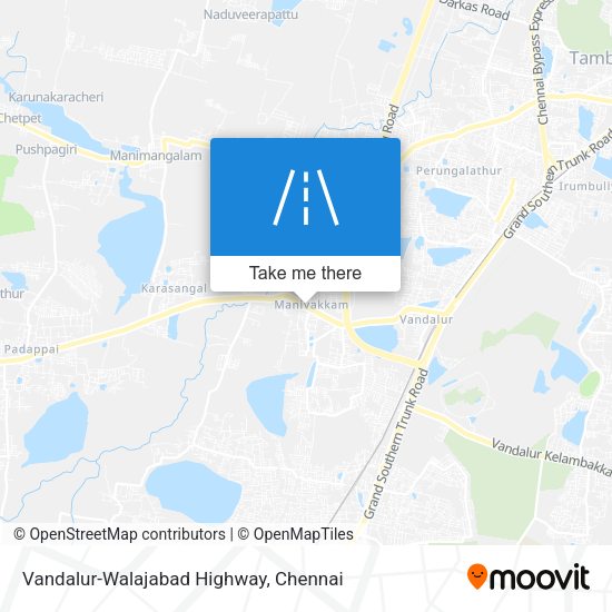 Vandalur-Walajabad Highway map