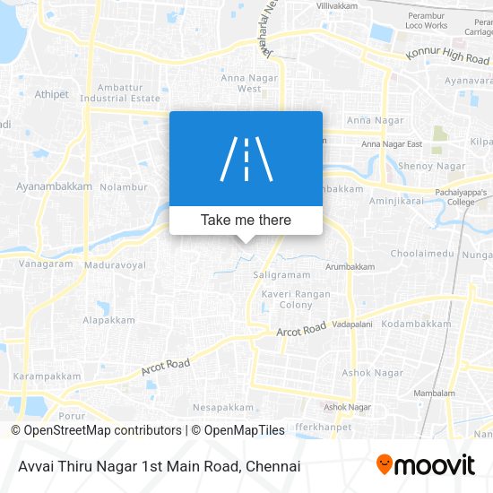 Avvai Thiru Nagar 1st Main Road map