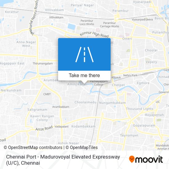 Chennai Port - Madurovoyal Elevated Expressway (U / C) map