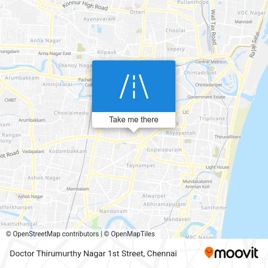 Doctor Thirumurthy Nagar 1st Street map