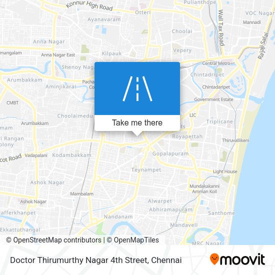 Doctor Thirumurthy Nagar 4th Street map