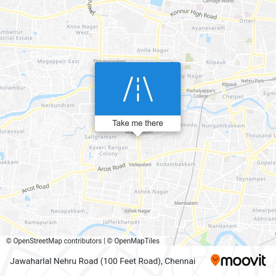 Jawaharlal Nehru Road (100 Feet Road) map