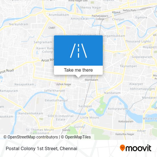 Postal Colony 1st Street map