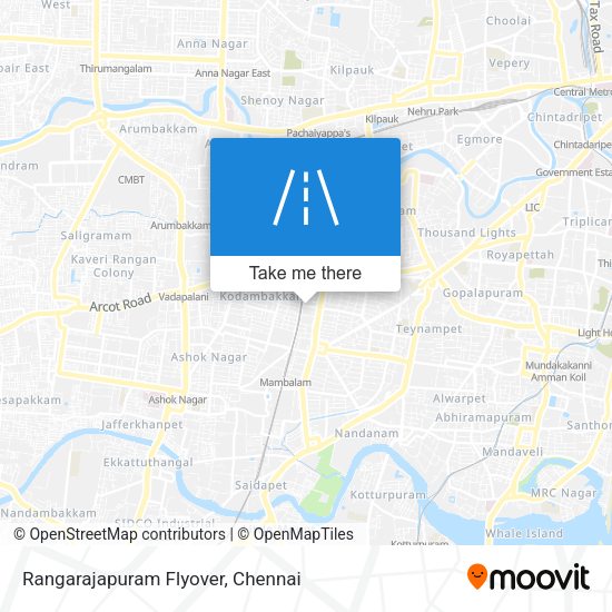 Rangarajapuram Flyover map
