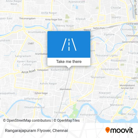 Rangarajapuram Flyover map
