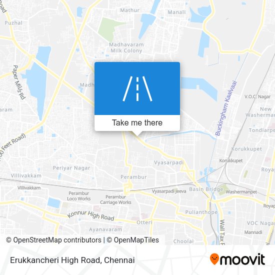Erukkancheri High Road map