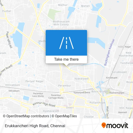 Erukkancheri High Road map
