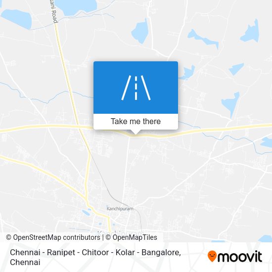 Chennai - Ranipet - Chitoor - Kolar - Bangalore map