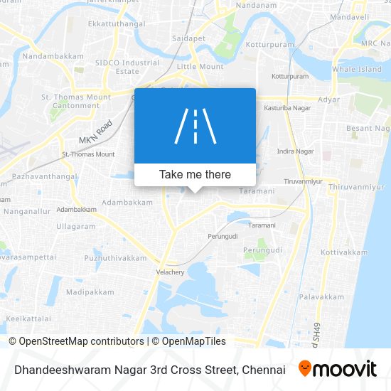 Dhandeeshwaram Nagar 3rd Cross Street map