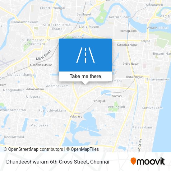 Dhandeeshwaram 6th Cross Street map