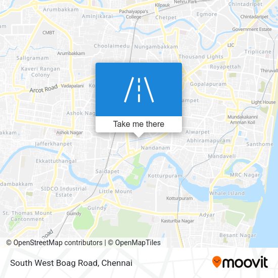 South West Boag Road map