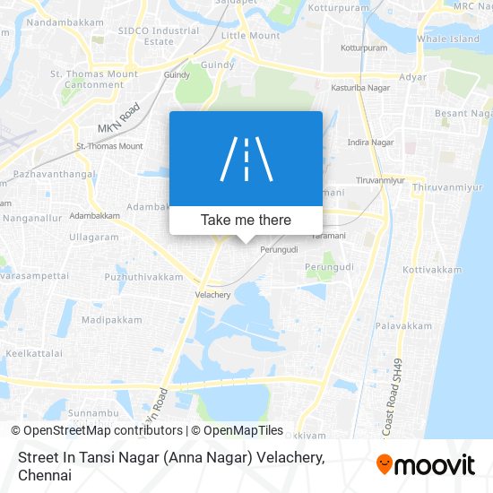 Street In Tansi Nagar (Anna Nagar) Velachery map