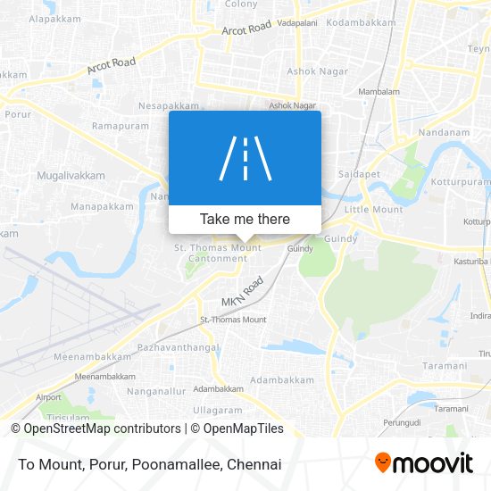 To Mount, Porur, Poonamallee map