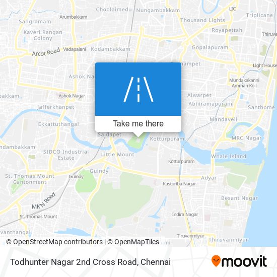 Todhunter Nagar 2nd Cross Road map