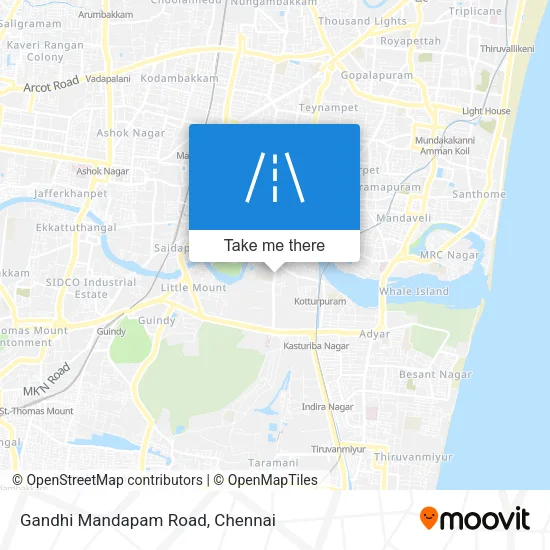 Gandhi Mandapam Road map