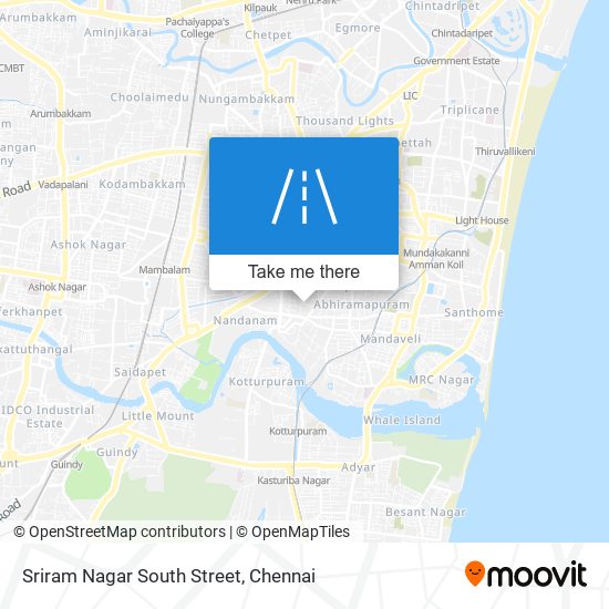 Sriram Nagar South Street map