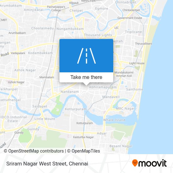 Sriram Nagar West Street map