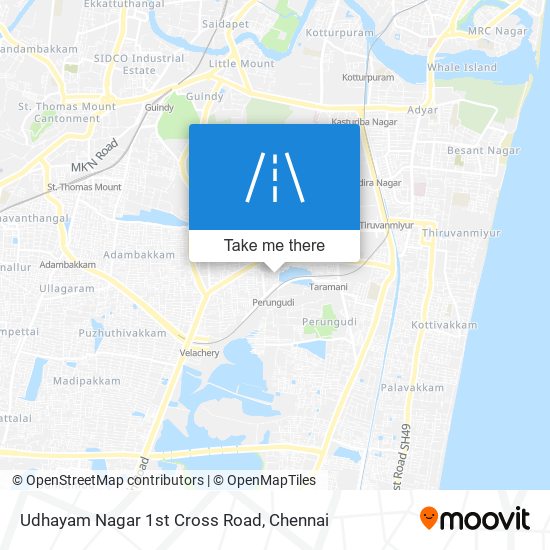 Udhayam Nagar 1st Cross Road map