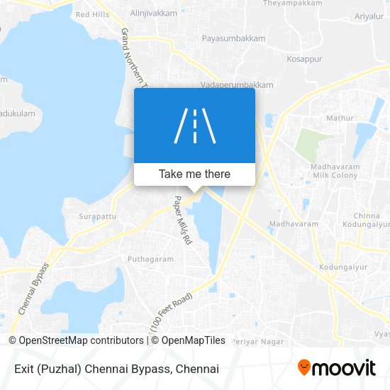 Exit (Puzhal) Chennai Bypass map