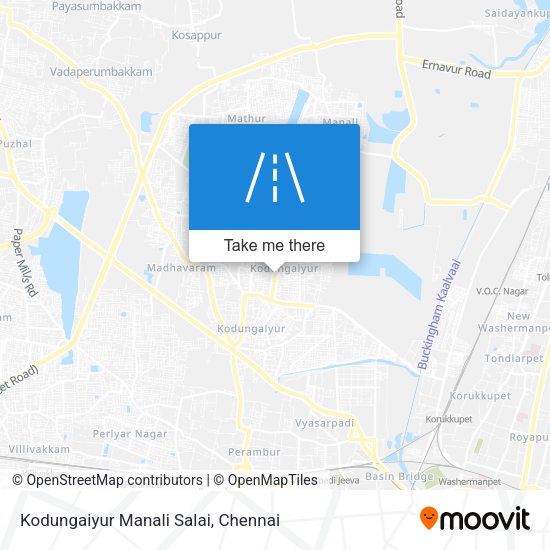 Kodungaiyur Manali Salai map