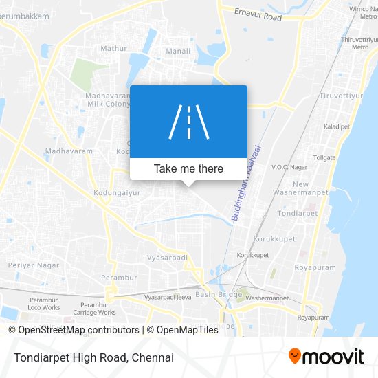 Tondiarpet High Road map