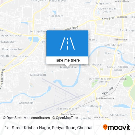 1st Street Krishna Nagar, Periyar Road map