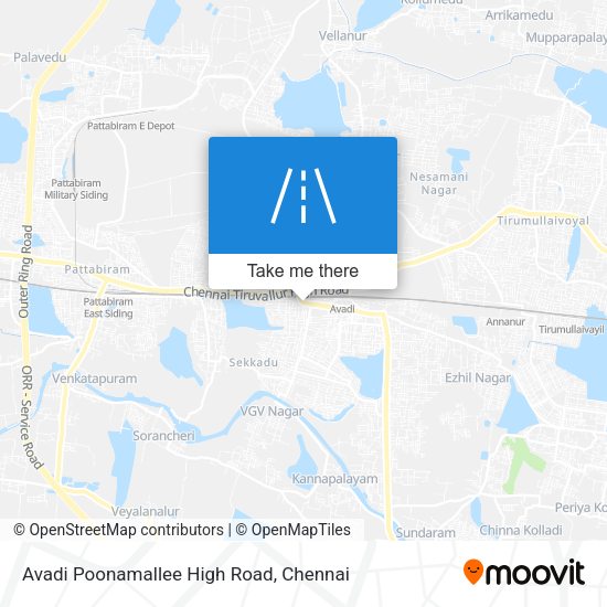Avadi Poonamallee High Road map