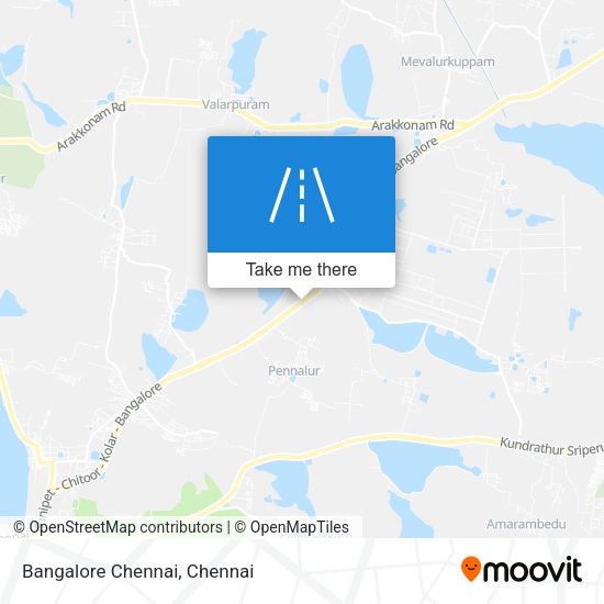 Bangalore Chennai map