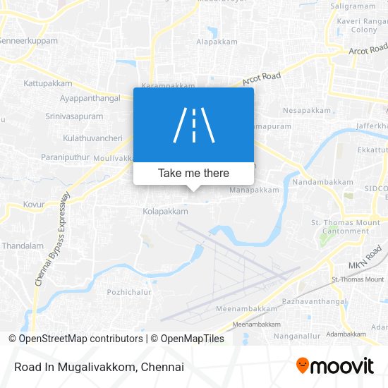 Road In Mugalivakkom map