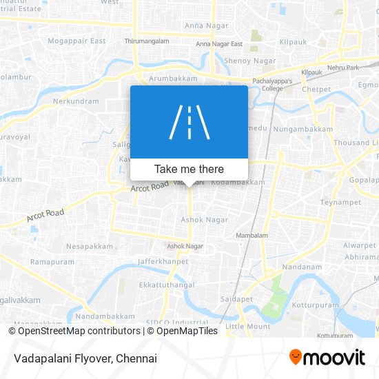 Vadapalani Flyover map