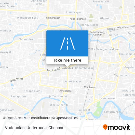 Vadapalani Underpass map