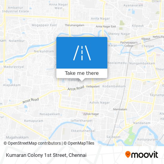 Kumaran Colony 1st Street map