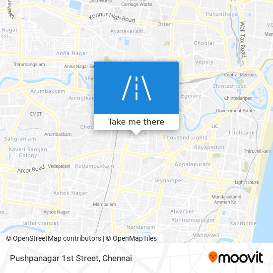 Pushpanagar 1st Street map