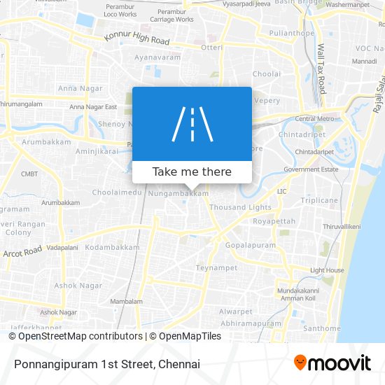 Ponnangipuram 1st Street map