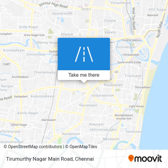Tirumurthy Nagar Main Road map